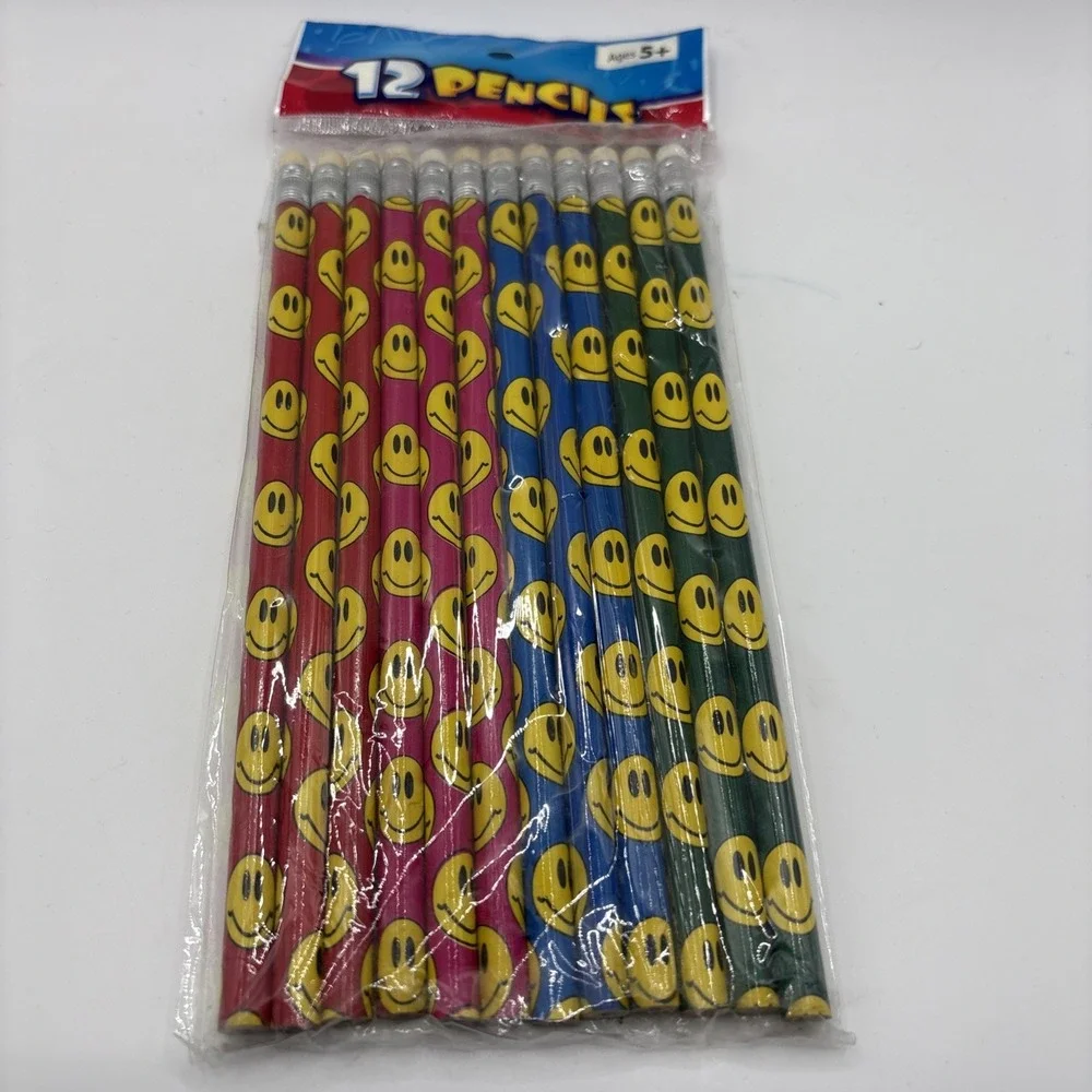 Smiley Face‎ Emoji Pencils Party Favors Novelty  12 Count NEW